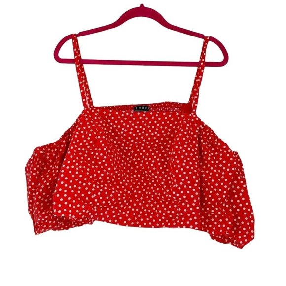 Polka Dot Puff Sleeve Top and Skirt Set main image 1